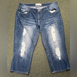 Almost Famous Distressed Cropped Jeans - SO CUTE on